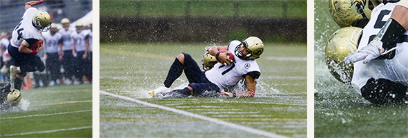 アメリカンフットボール部は雨中の激戦を制しました！...
